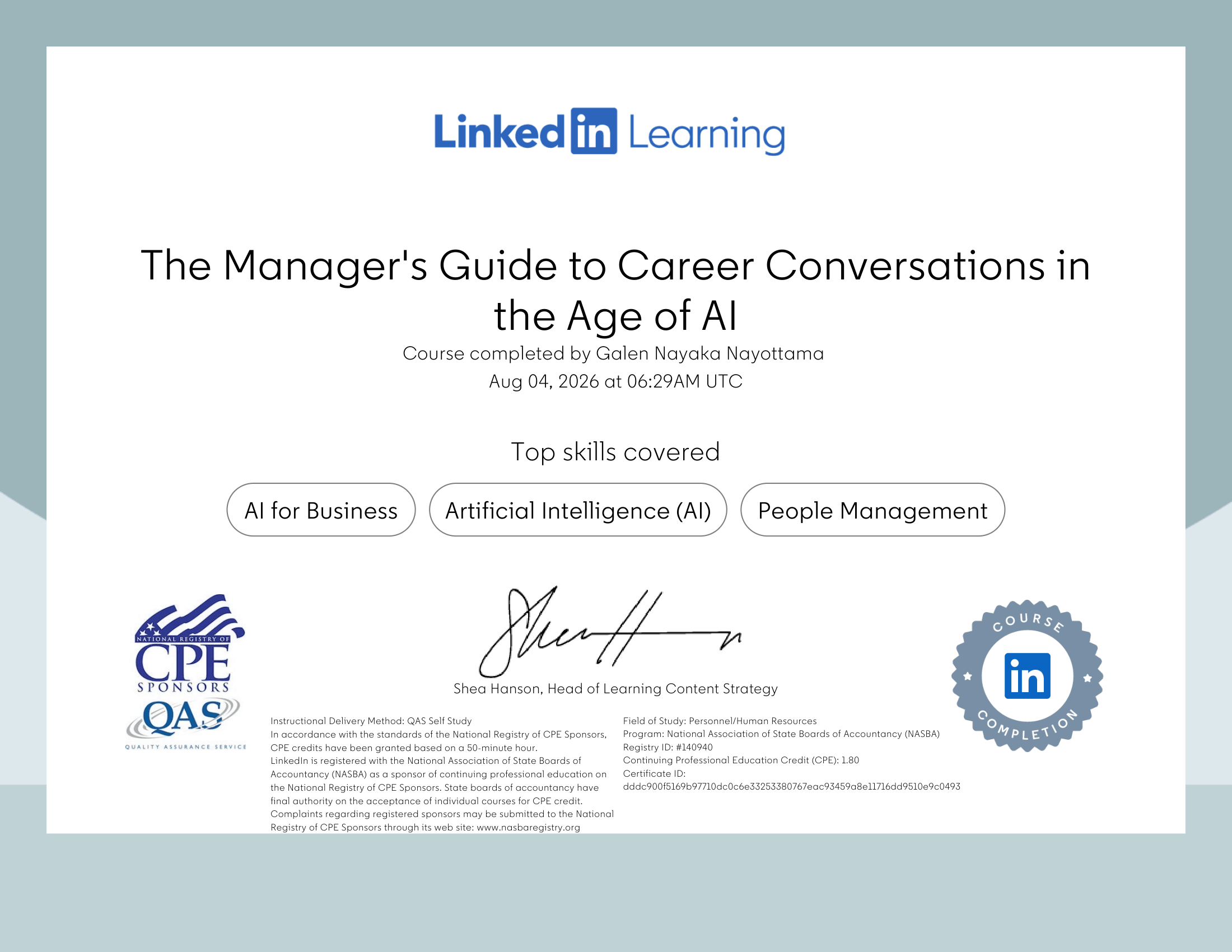 The Manager's Guide to Career Conversations in the Age of AI Certificate